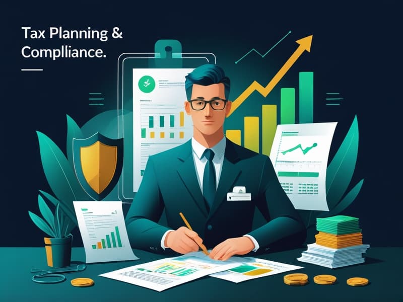 Illustration showing Tax Planning & Compliance Tax Planning & Compliance